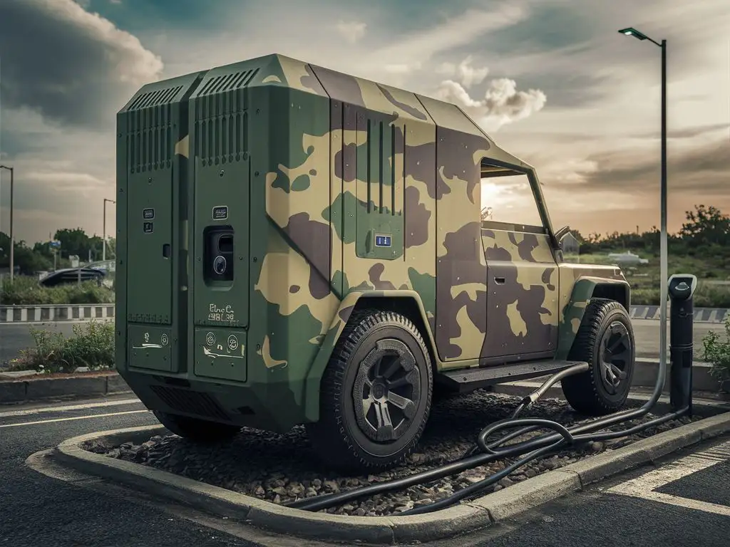 The design for a military-spec EV charger, inspired by the Eunice Drive EV chargers and tailored for military applications, has been created. This design focuses on durability, functionality, and seamless integration with military environments.





