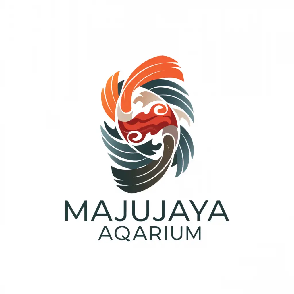 a logo design,with the text "Maju Jaya Aquarium", main symbol:Koi koki fish,Moderate,be used in Animals Pets industry,clear background