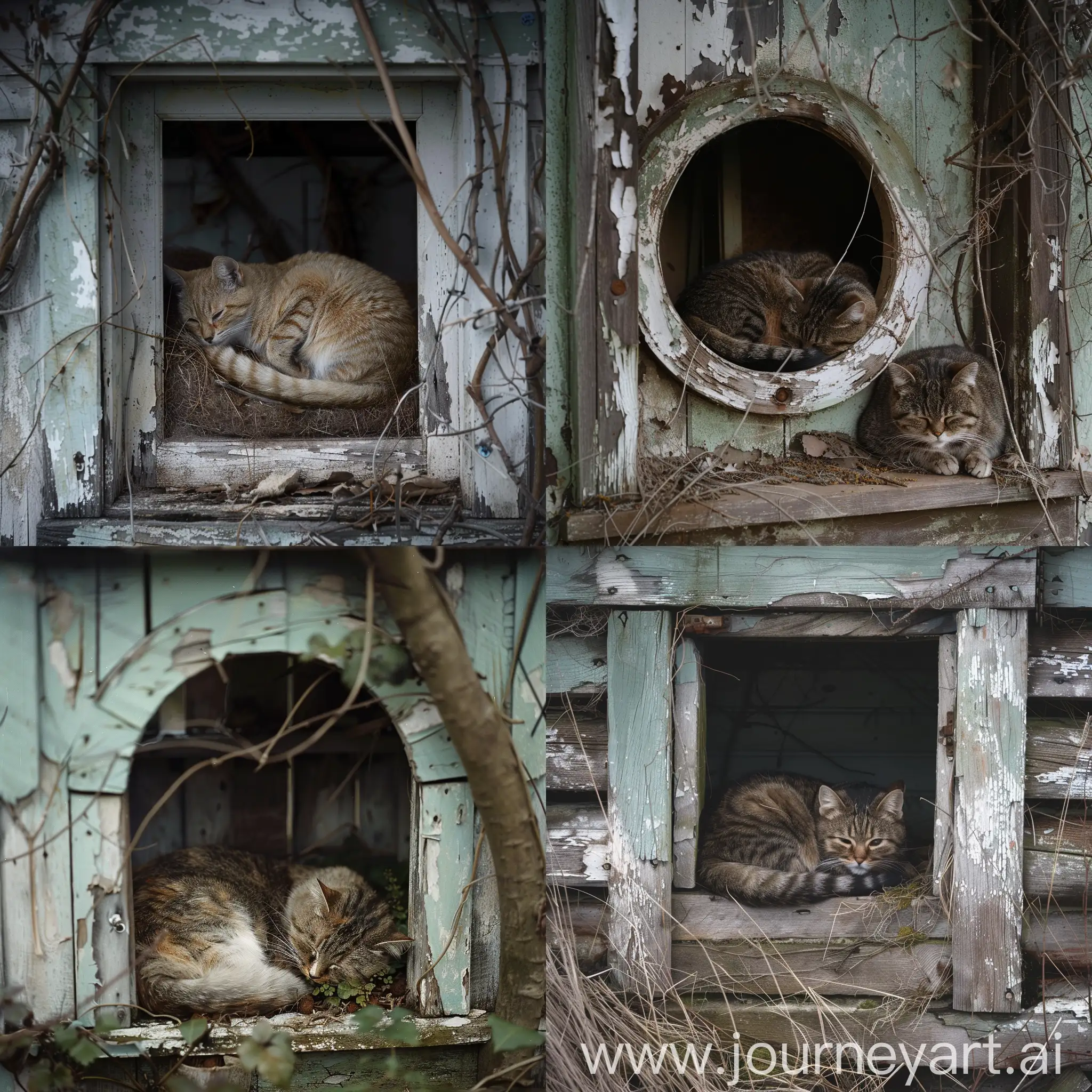 Pregnant-Mother-Cat-in-Abandoned-Dilapidated-House