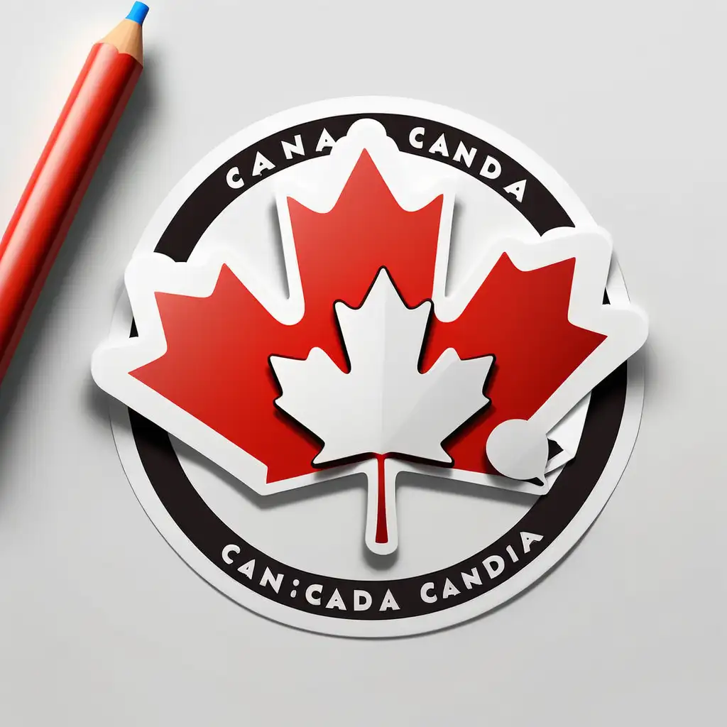 Sticker Canada Logo Design on White Background