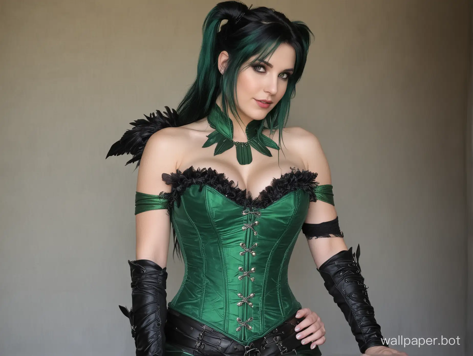 Enchanting-Morrigan-in-Lush-Green-Corset-with-Celtic-Knotwork