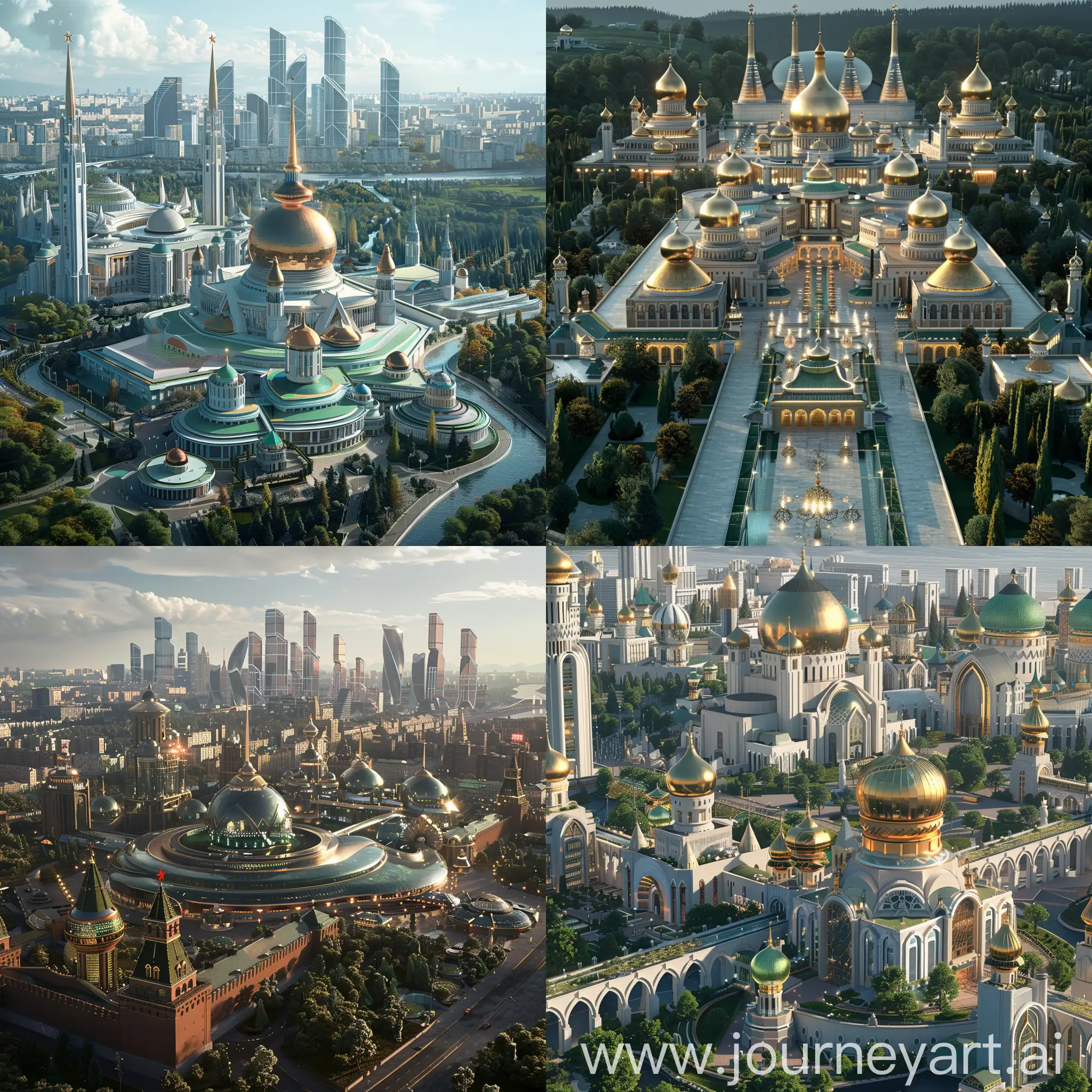 Futuristic Moscow Kremlin, modern Moscow Kremlin, ultramodern Moscow Kremlin, octane render