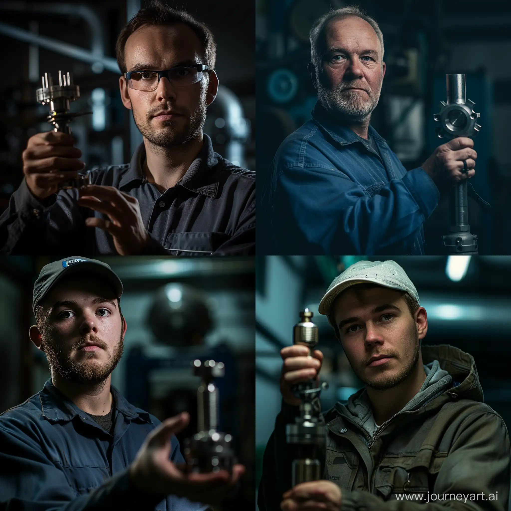 Portrait-of-Industrial-Company-Employee-Holding-Precision-Equipment