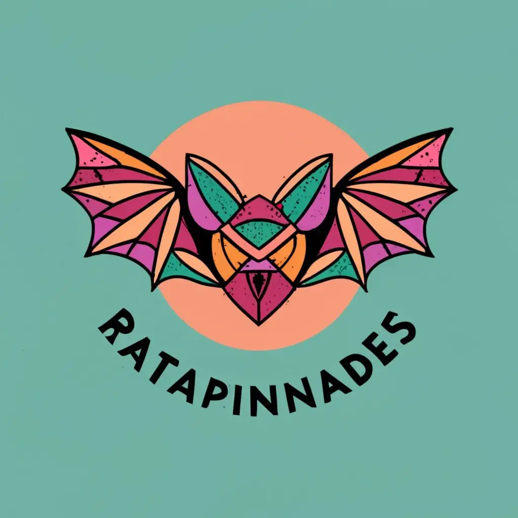 LOGO-Design-For-Ratapinyades-Geometric-Psychedelic-Bat-with-Unique-Typography