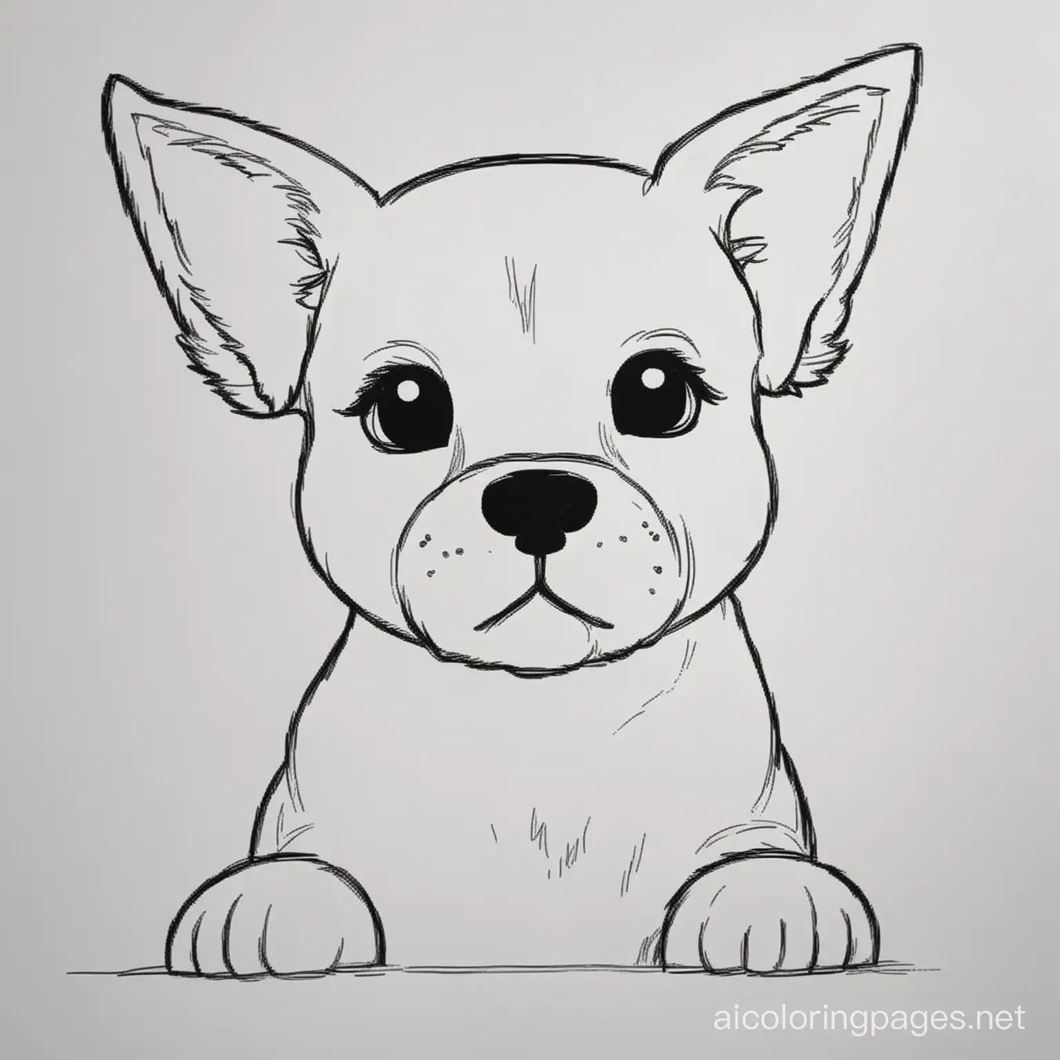 Dog-Coloring-Page-with-Easy-Line-Art-on-White-Background