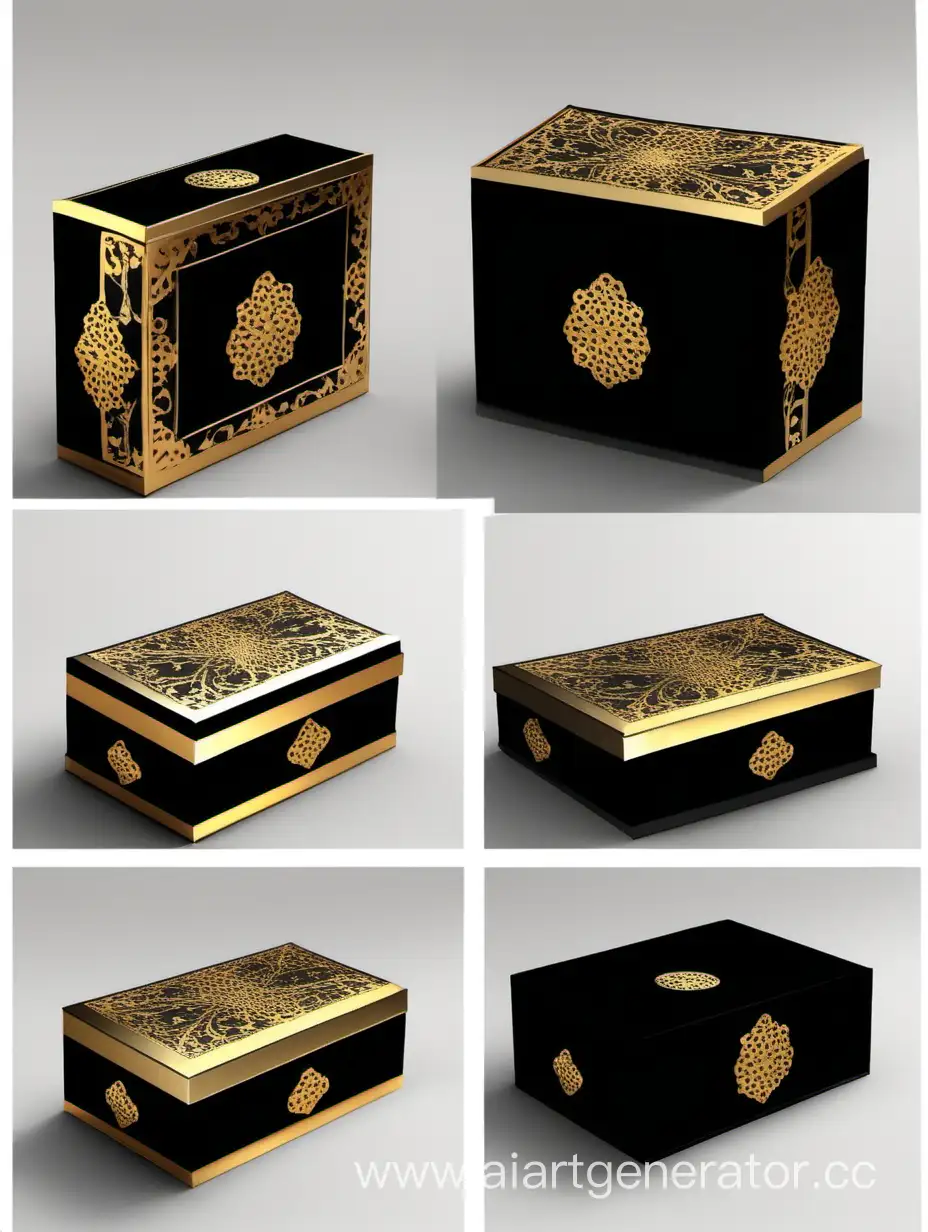 Luxurious-Black-and-Gold-Perfume-Box-on-Elegant-Display
