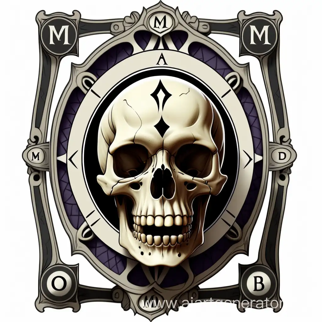 simple logo of banner frame. mad of bone, made of tarot.