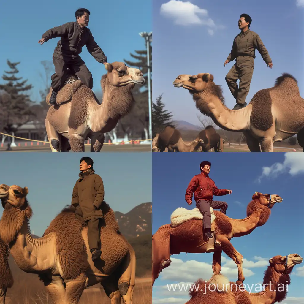 Korean-Man-Riding-Camel-in-Cultural-Celebration