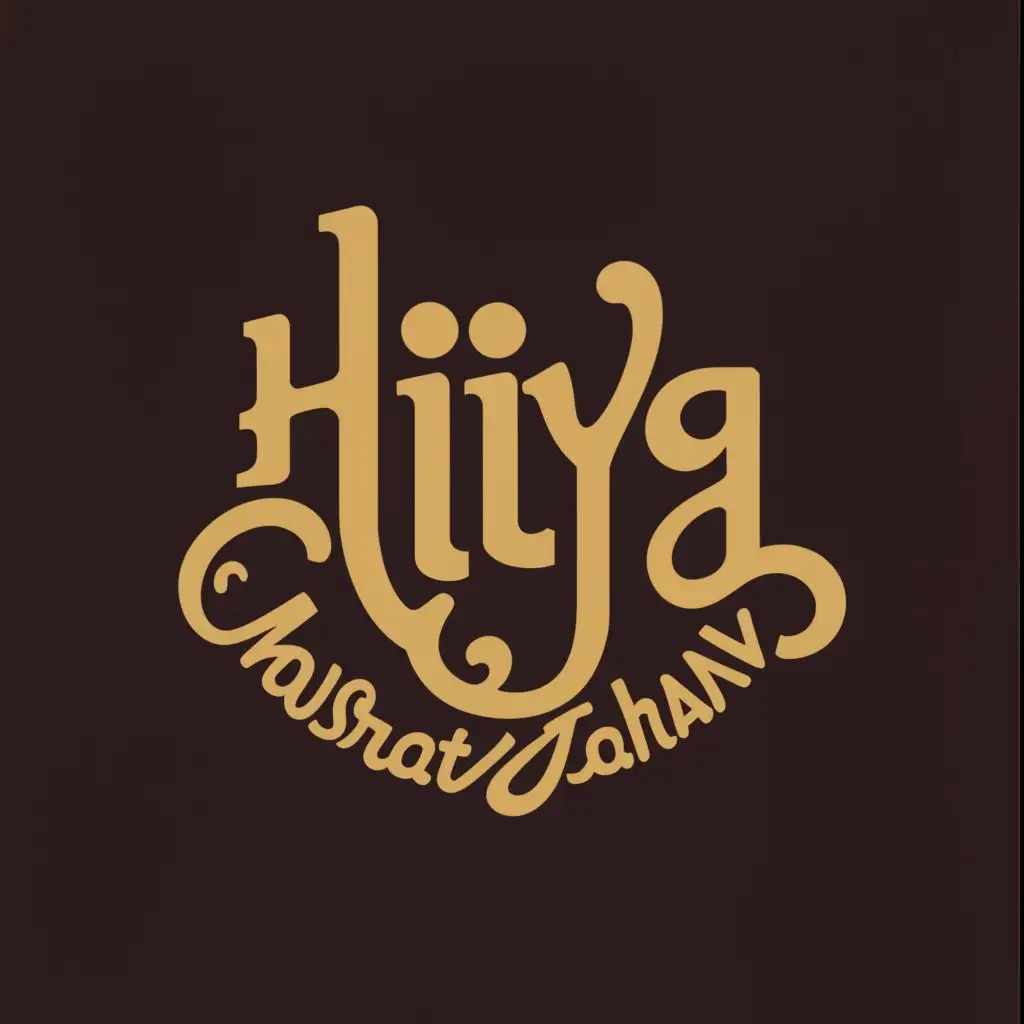 a logo design,with the text "Nusrat Jahan Hiya", main symbol:Hiya,Moderate,clear background