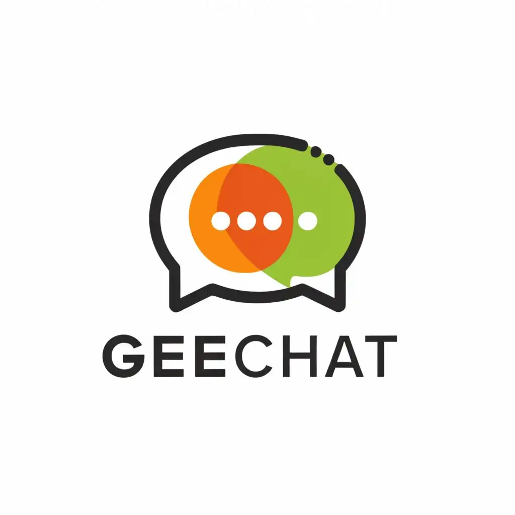 a logo design,with the text "Geechat", main symbol:A chat bubble and word GeeChat,Minimalistic,be used in Technology industry,clear background