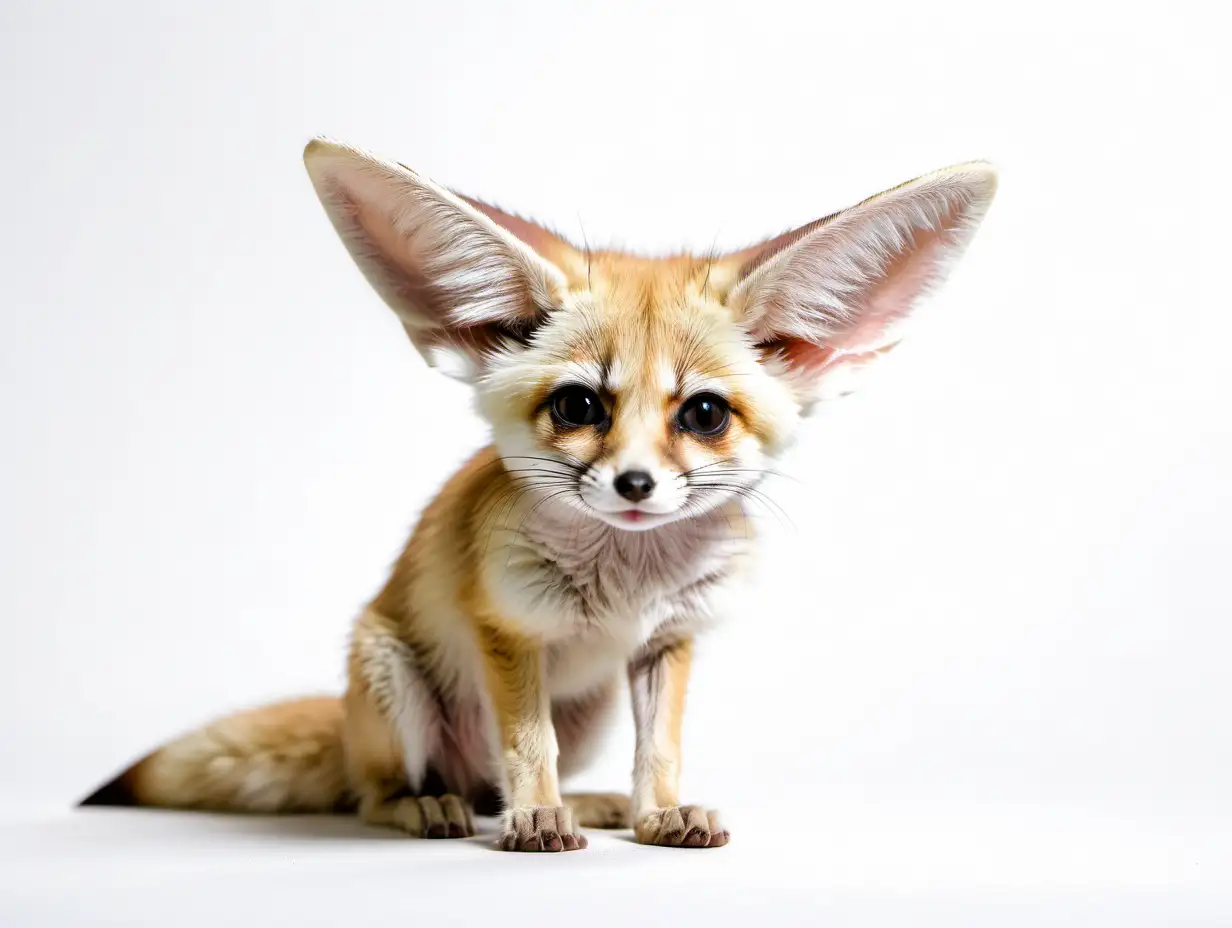 A little fennec. White background