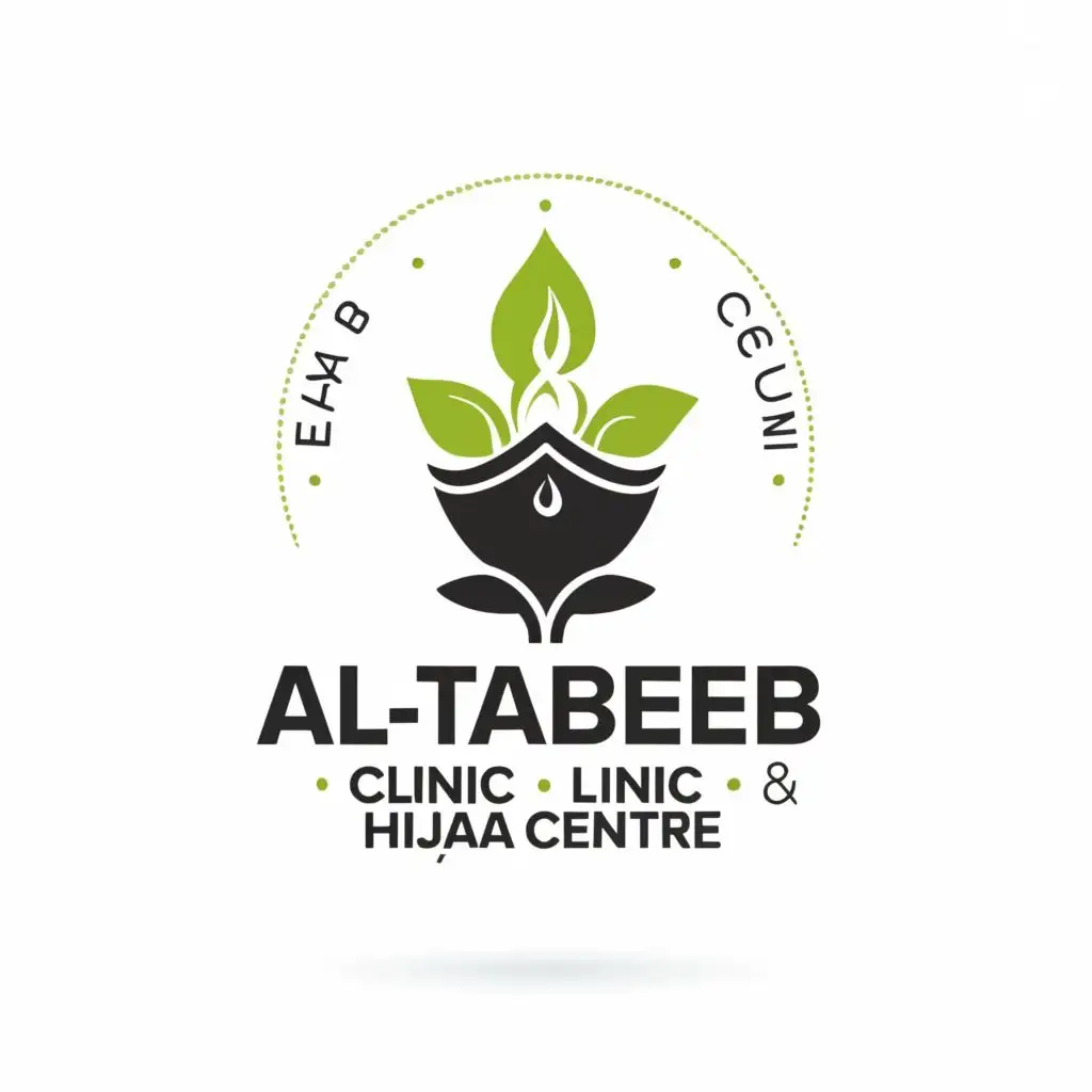 logo, Cupping center, with the text "AL-TABEEB CLINIC & HIJAMA CENTRE", typography, be used in Medical Dental industry