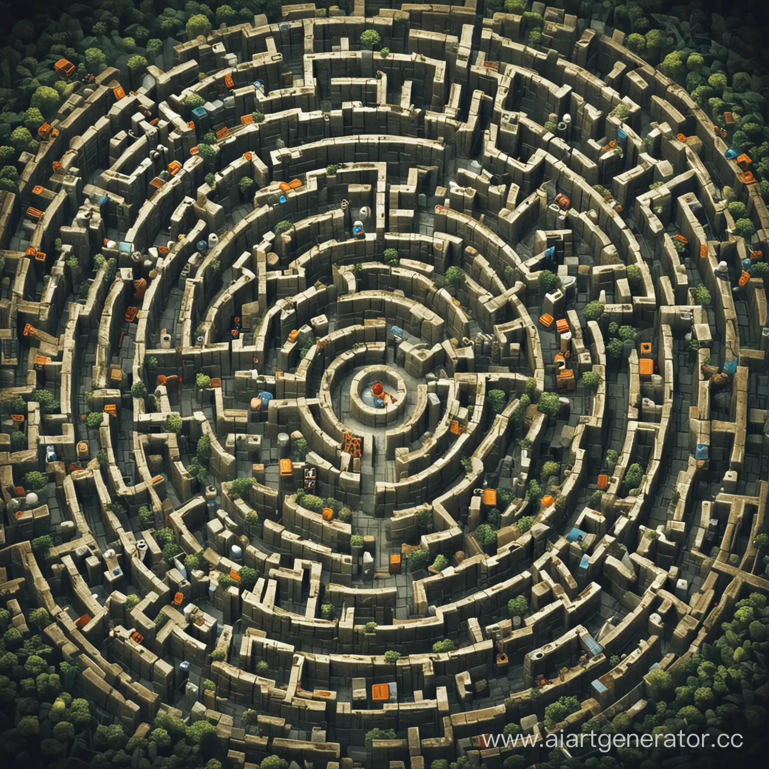 Maze-Game-Adventure-Artwork-Navigating-Through-the-Labyrinth