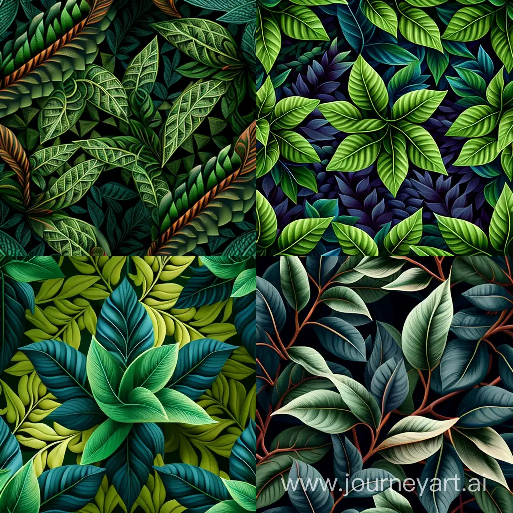 Leafy seamless woven pattern for digital printing