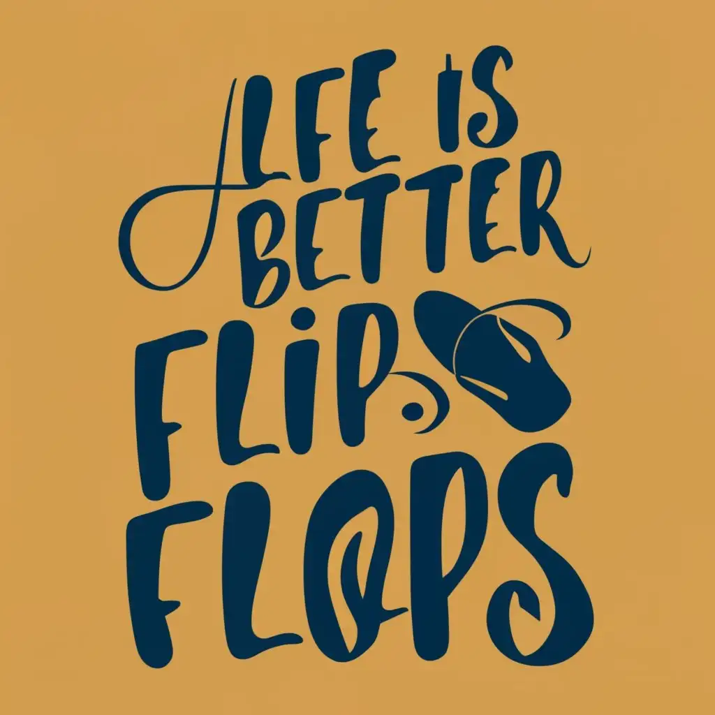 logo, holidays, with the text "Life is better in flip flops", typography, be used in Travel industry