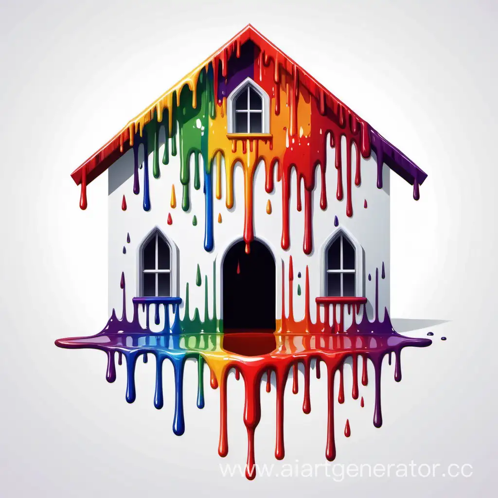 Simple vector building of a rainbow blood paint dripping. white background.