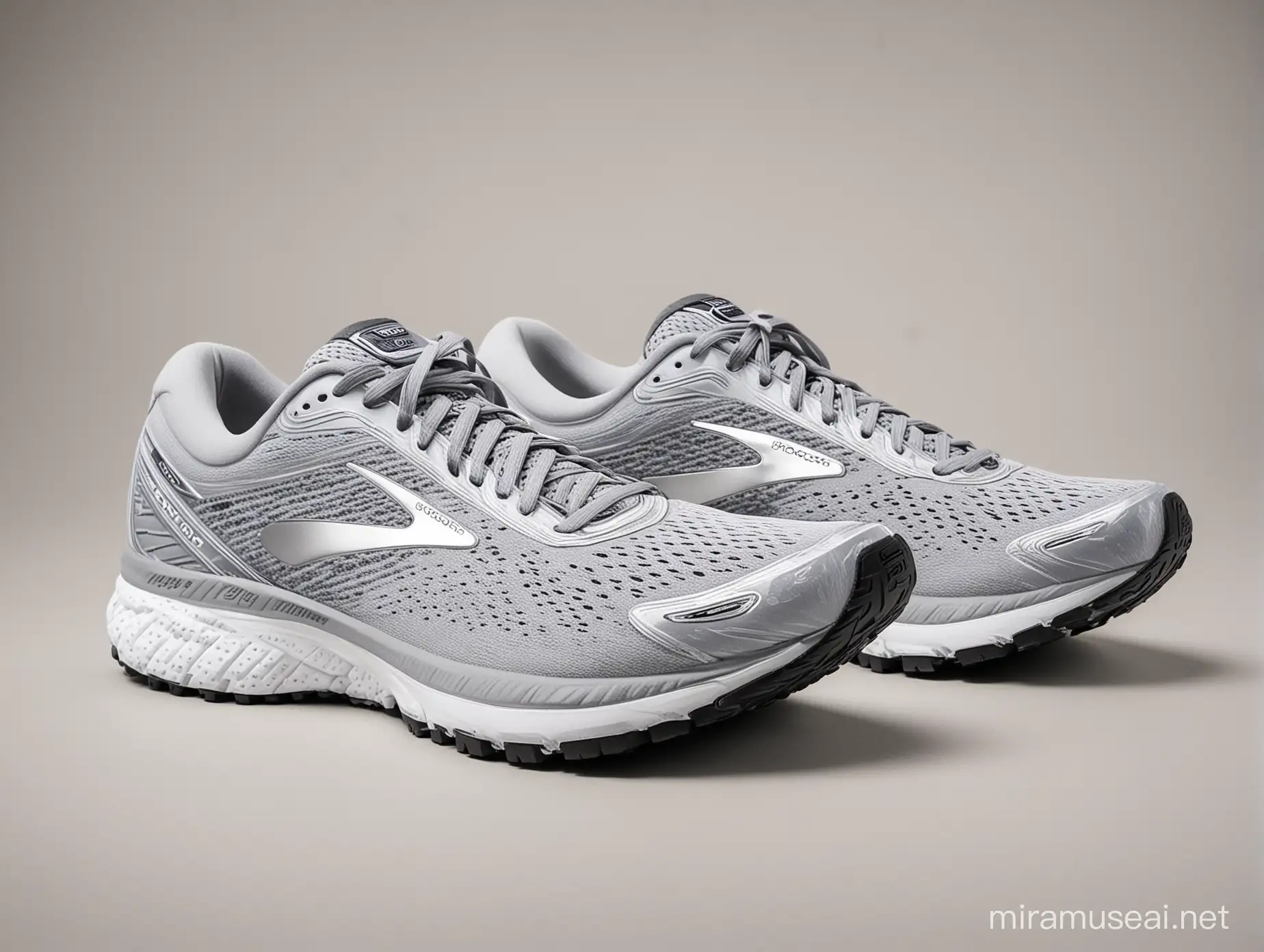 Brooks Ghost 15 Running Shoes on Light Grey Background