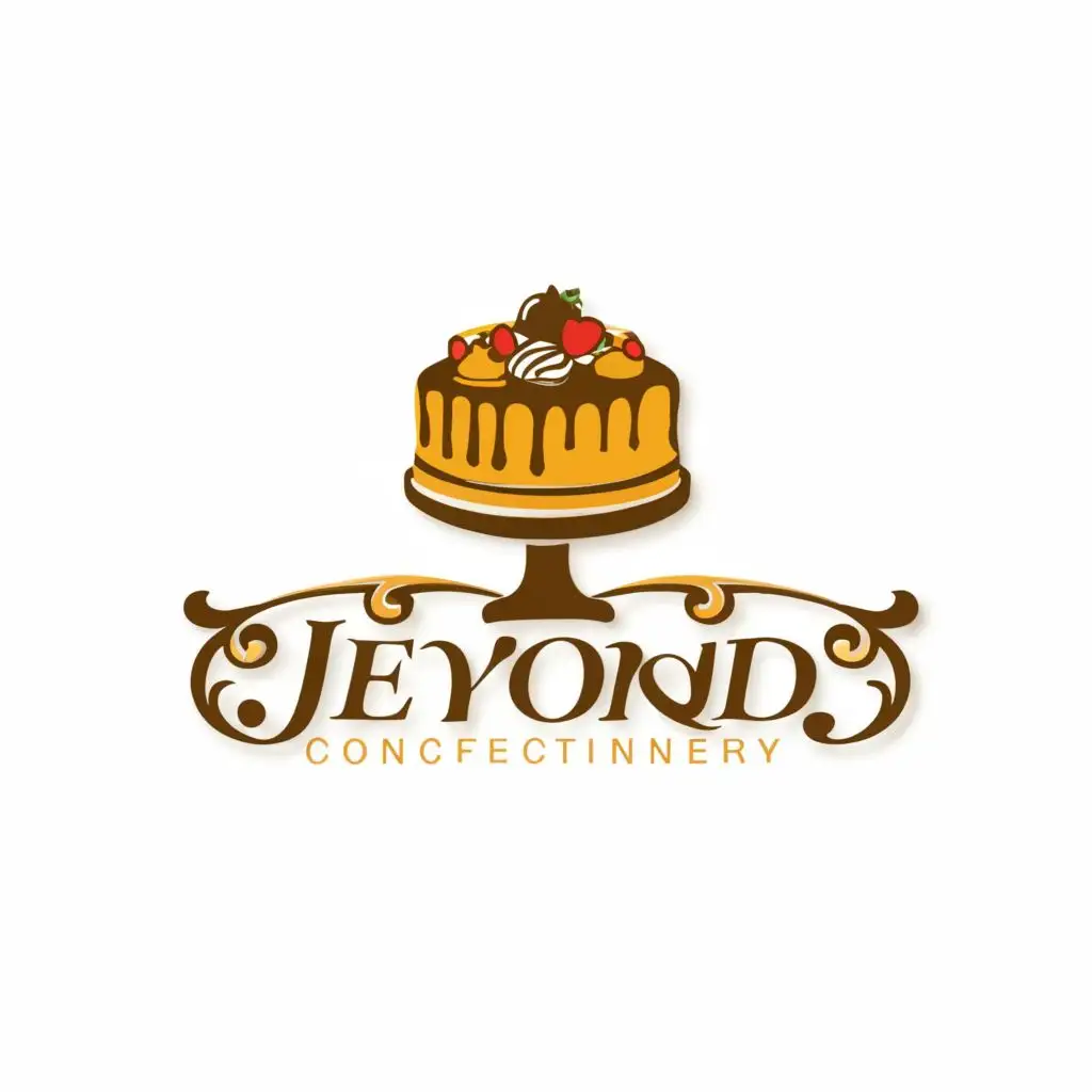 logo, cake, sweet, treats, confectionery,, with the text "Jeyond confectionery", typography