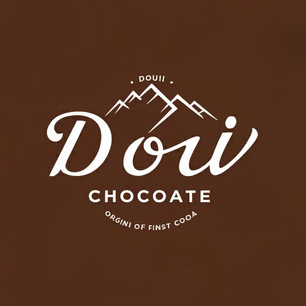 a logo design,with the text "Doui chocolate", main symbol:Chocolate, Himalaya,Moderate,clear background