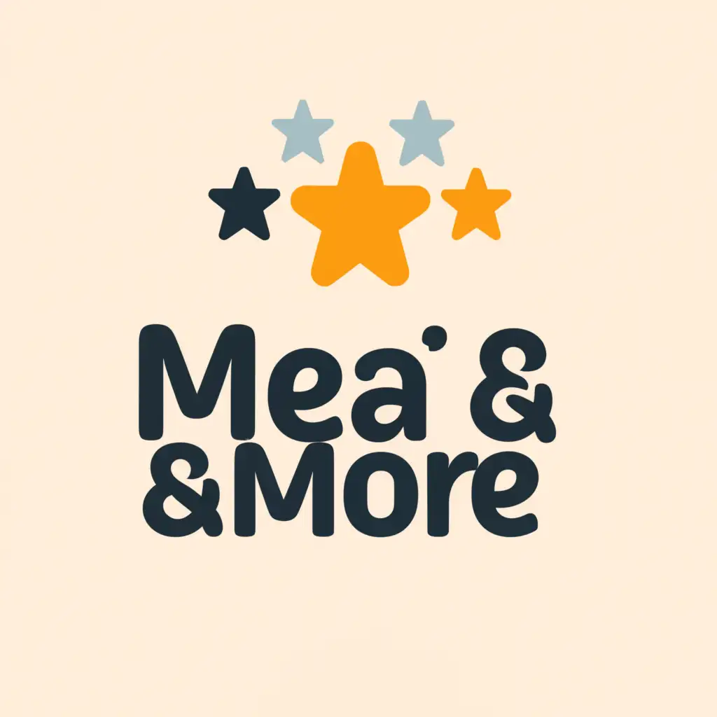 a logo design,with the text "Meia & More", main symbol:5 stars,Moderate,be used in Retail industry,clear background