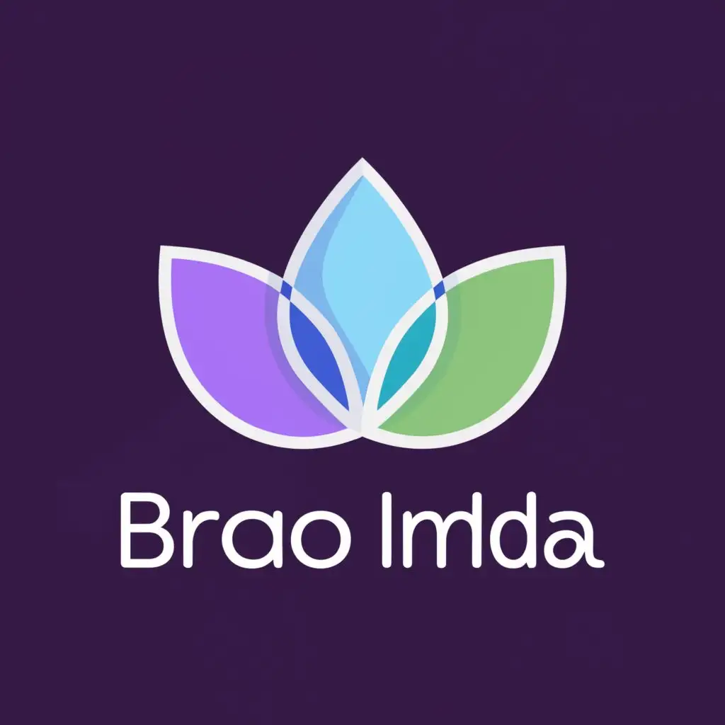 a logo design,with the text "BRADO INDIA", main symbol:The logo should incorporate cool colors - these can range from blues, purples, to greens. This color,Minimalistic,clear background