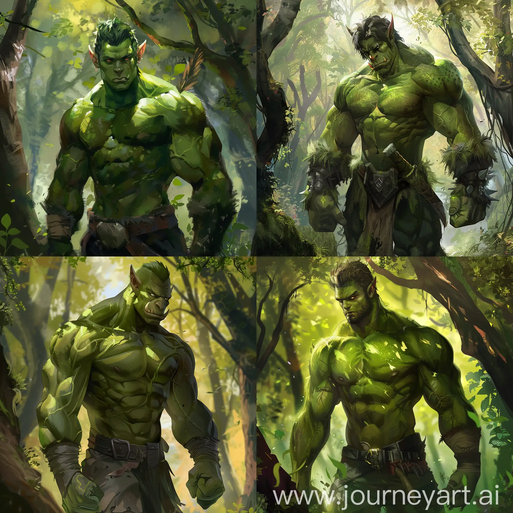 Majestic-Green-Orc-Warrior-in-Enchanted-Forest-Anime-Style