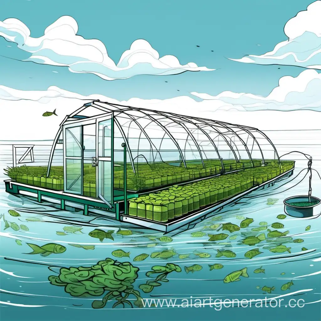 плавающая ферма по выращиванию рыб и водорослей 