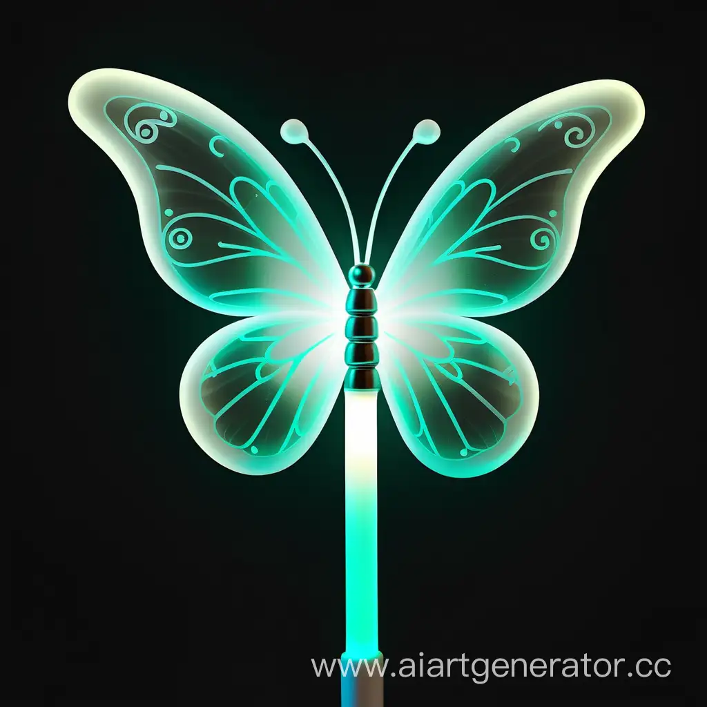 Glowing-WhiteMint-Stick-with-ButterflyShaped-AH-Inscription