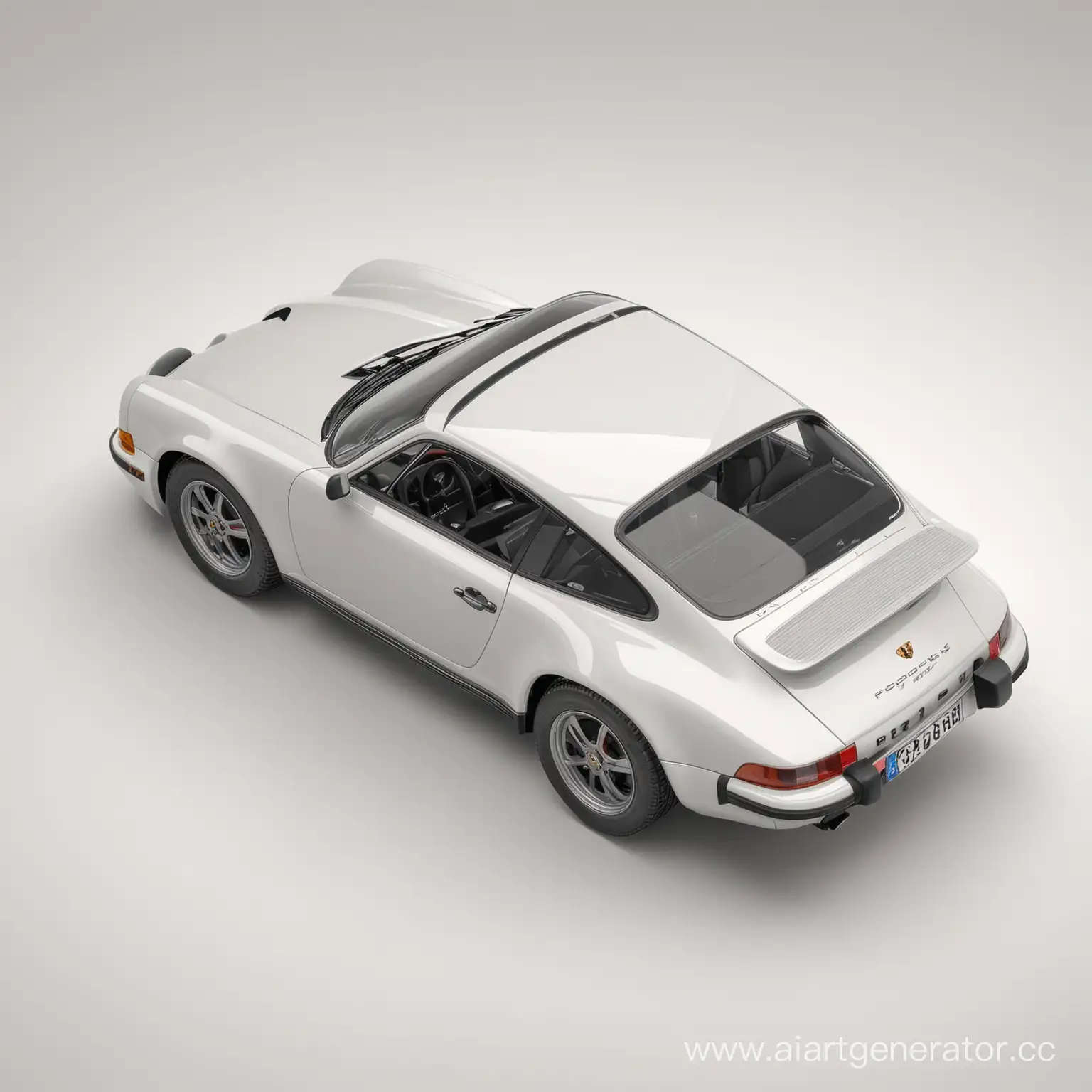 3d моделька porsche 911 ракурс три четверти сверху на белом фоне