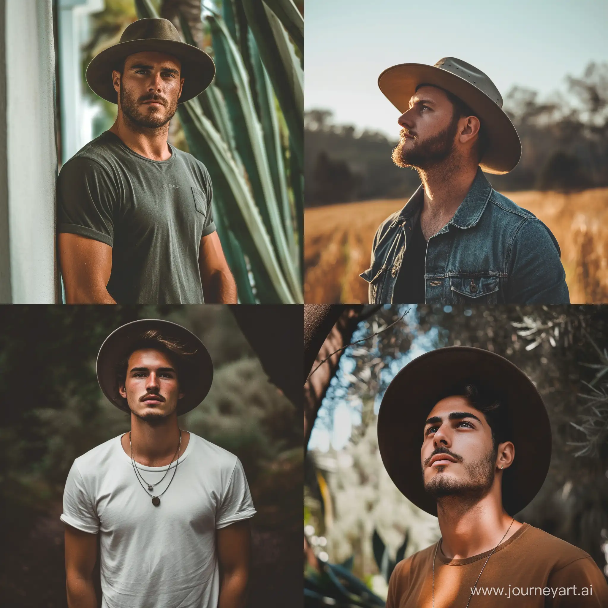 Stylish-Man-in-a-Hat-Poses-Outdoors