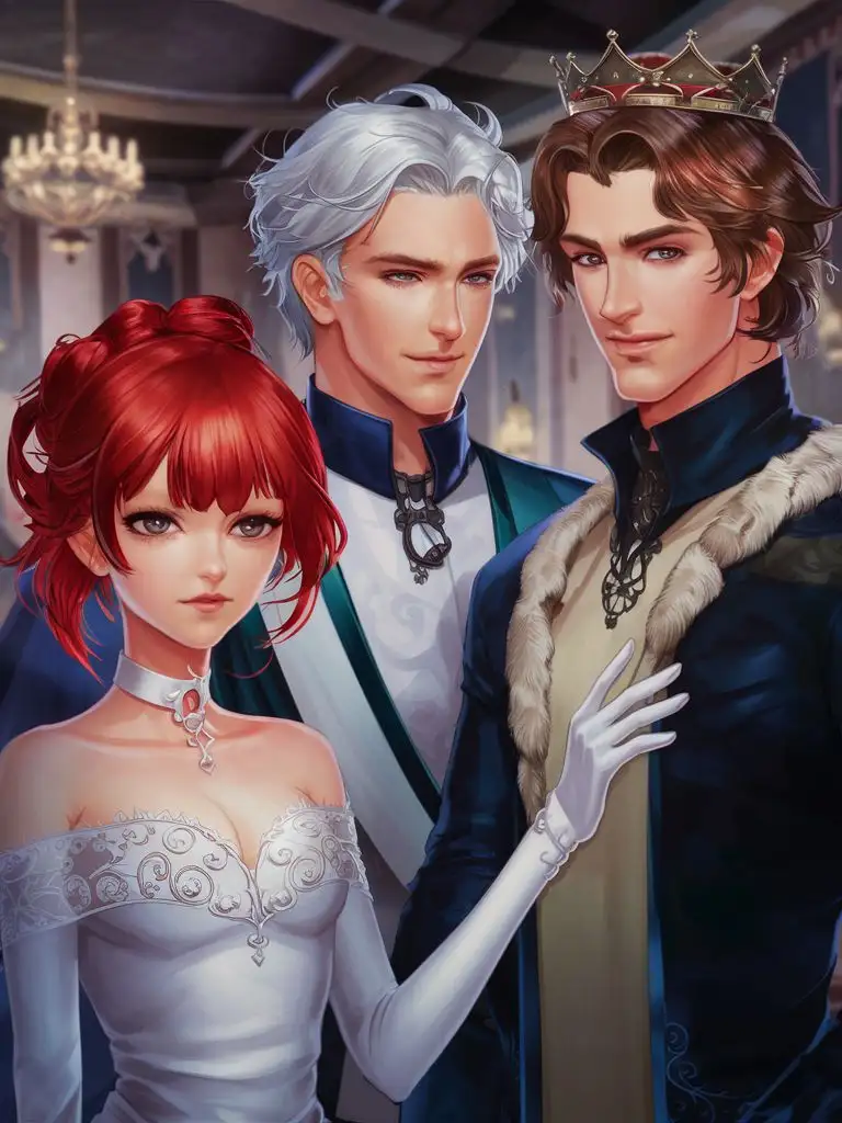 Fantasy-Characters-Girl-with-Red-Hair-Two-Handsome-Men-with-Unique-Hairstyles