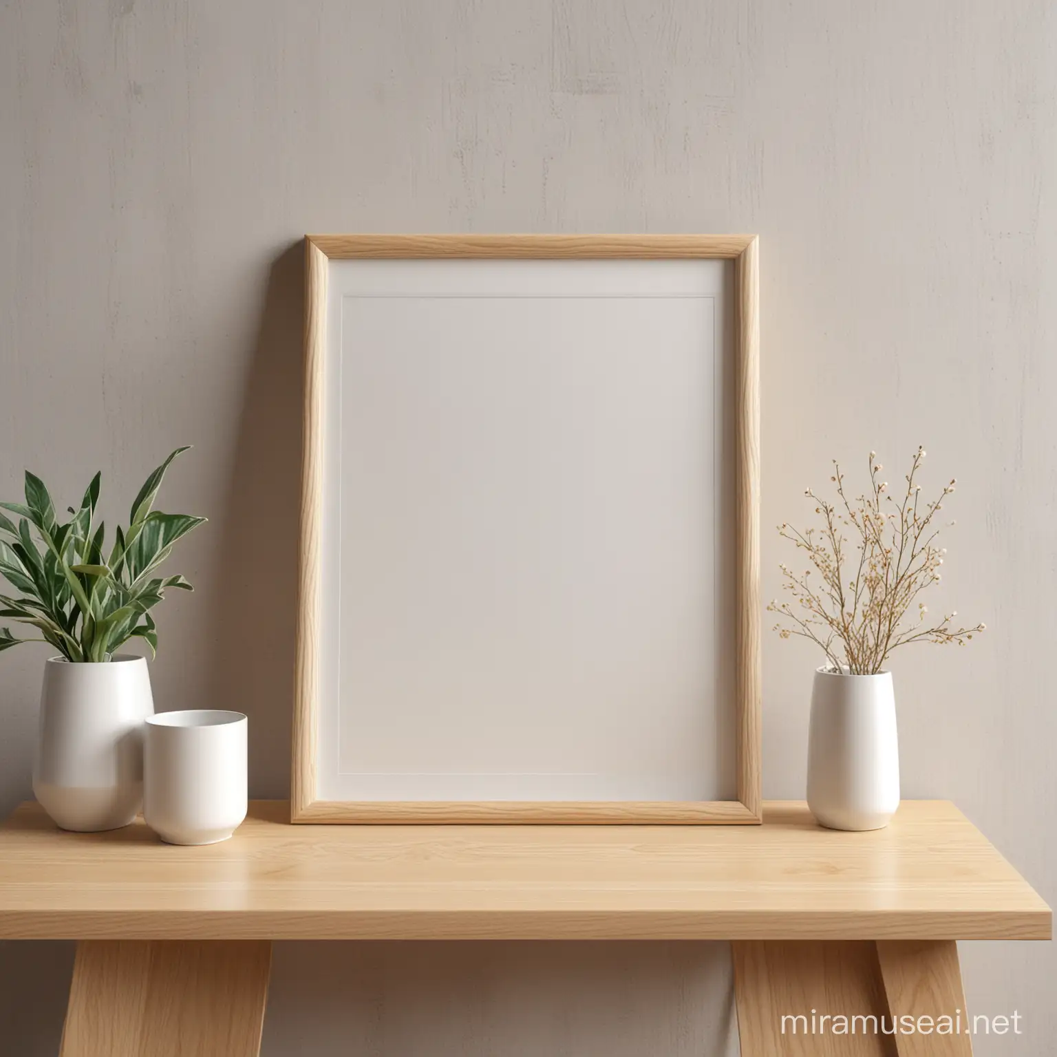 Nordic Style Blank Prototype Frame on Desktop