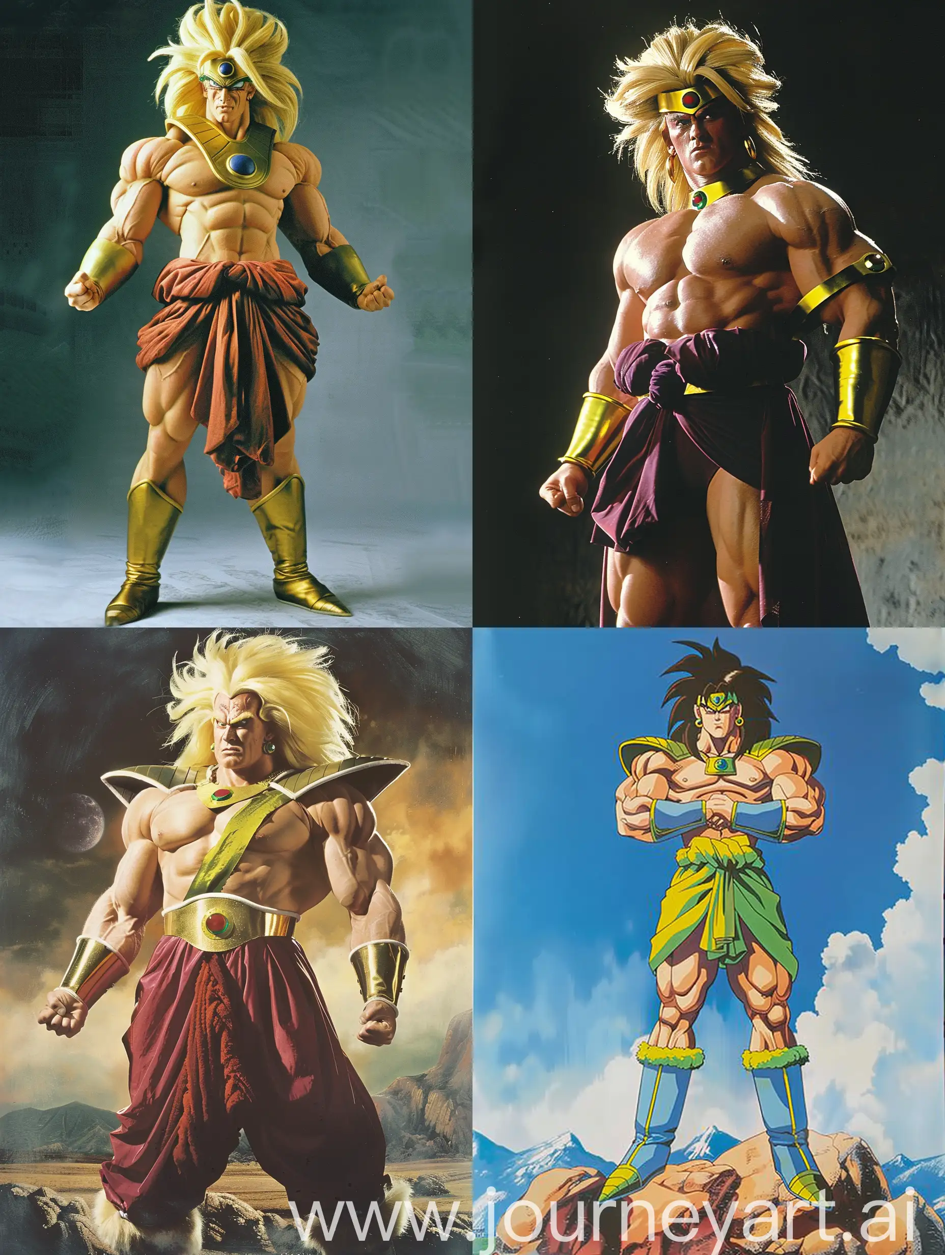 dvd screengrab from 1980s film, Broly from dragon ball in 1980s era wearing 1980s costume, directed by west Anderson