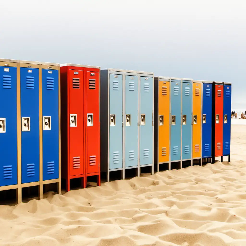 lockers on the beach
