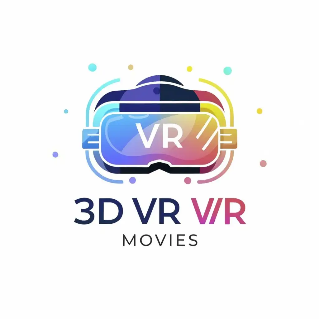 logo, VR, with the text "3d VR movies", typography, be used in Technology industry
