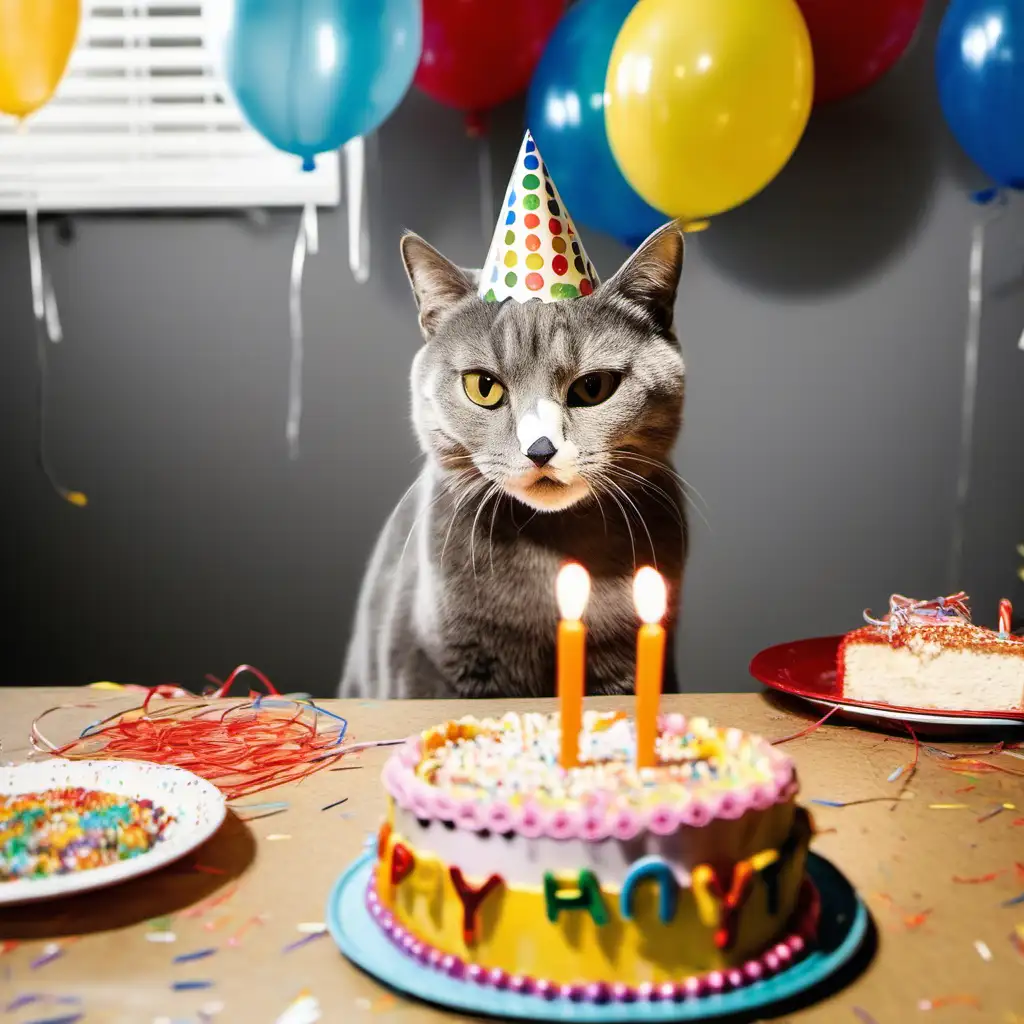 Picture for it too of a cat at a birthday party
