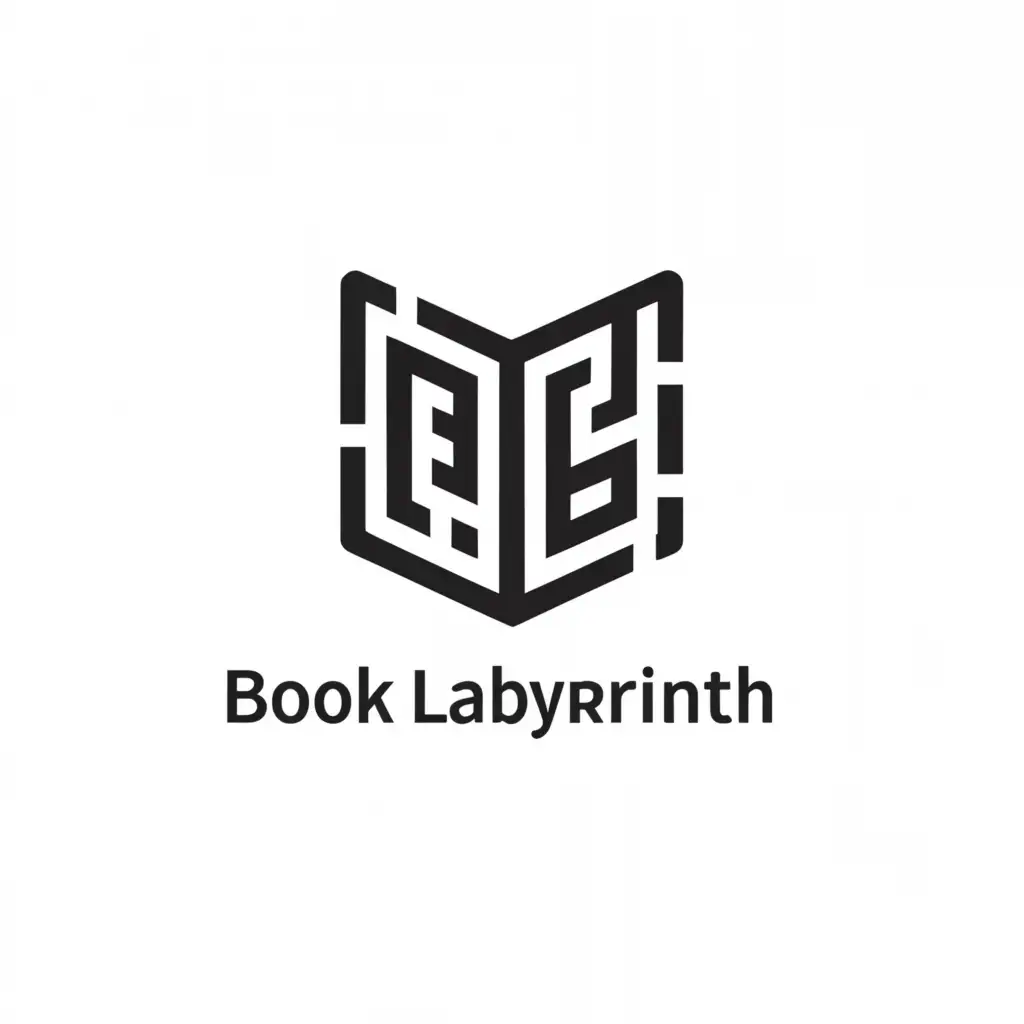 LOGO-Design-For-Book-Labyrinth-Minimalistic-Book-and-Labyrinth-Symbol-with-K-Initial-on-Clear-Background