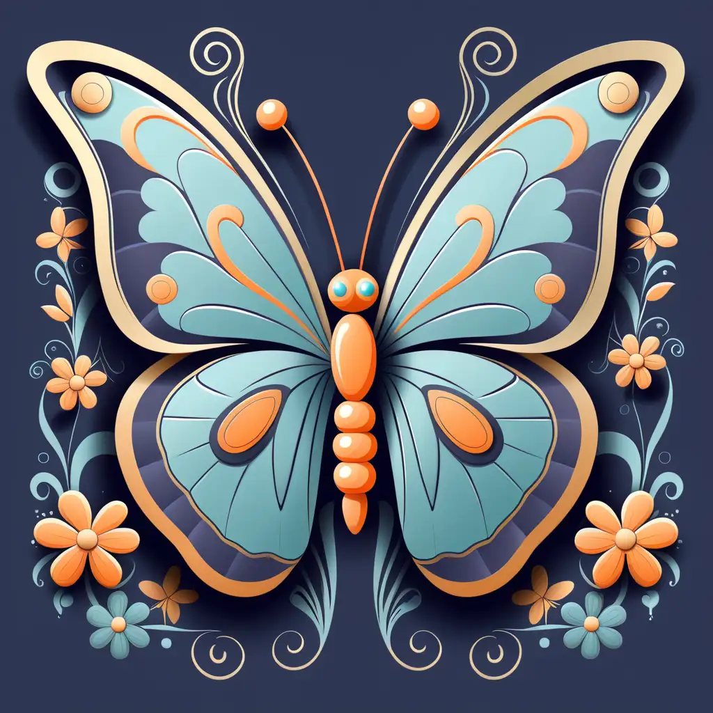 Vibrant Butterfly Art Decor TShirt Design