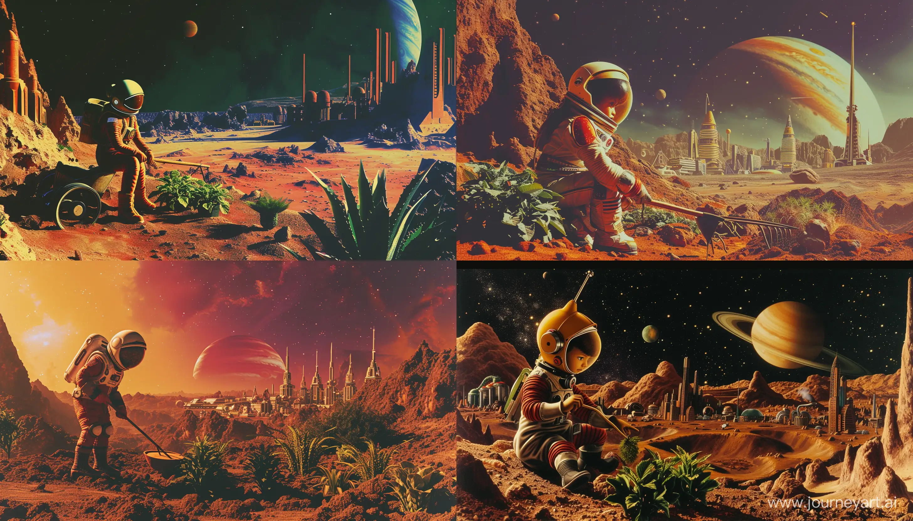 Futuristic-1980s-Mars-City-Space-Helmet-Girl-Farming-Amidst-Cosmic-Splendor