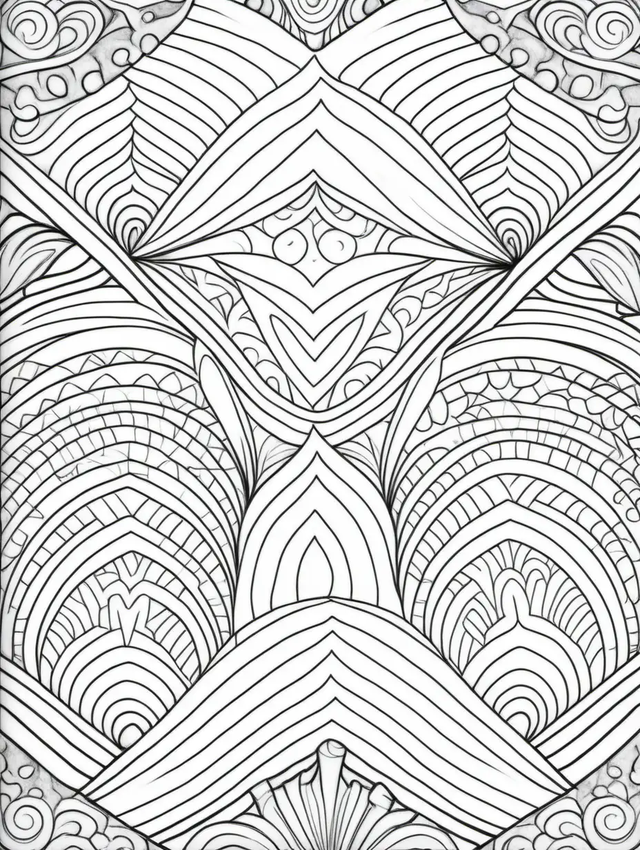 Monochrome Coloring Books with Simple Patterns