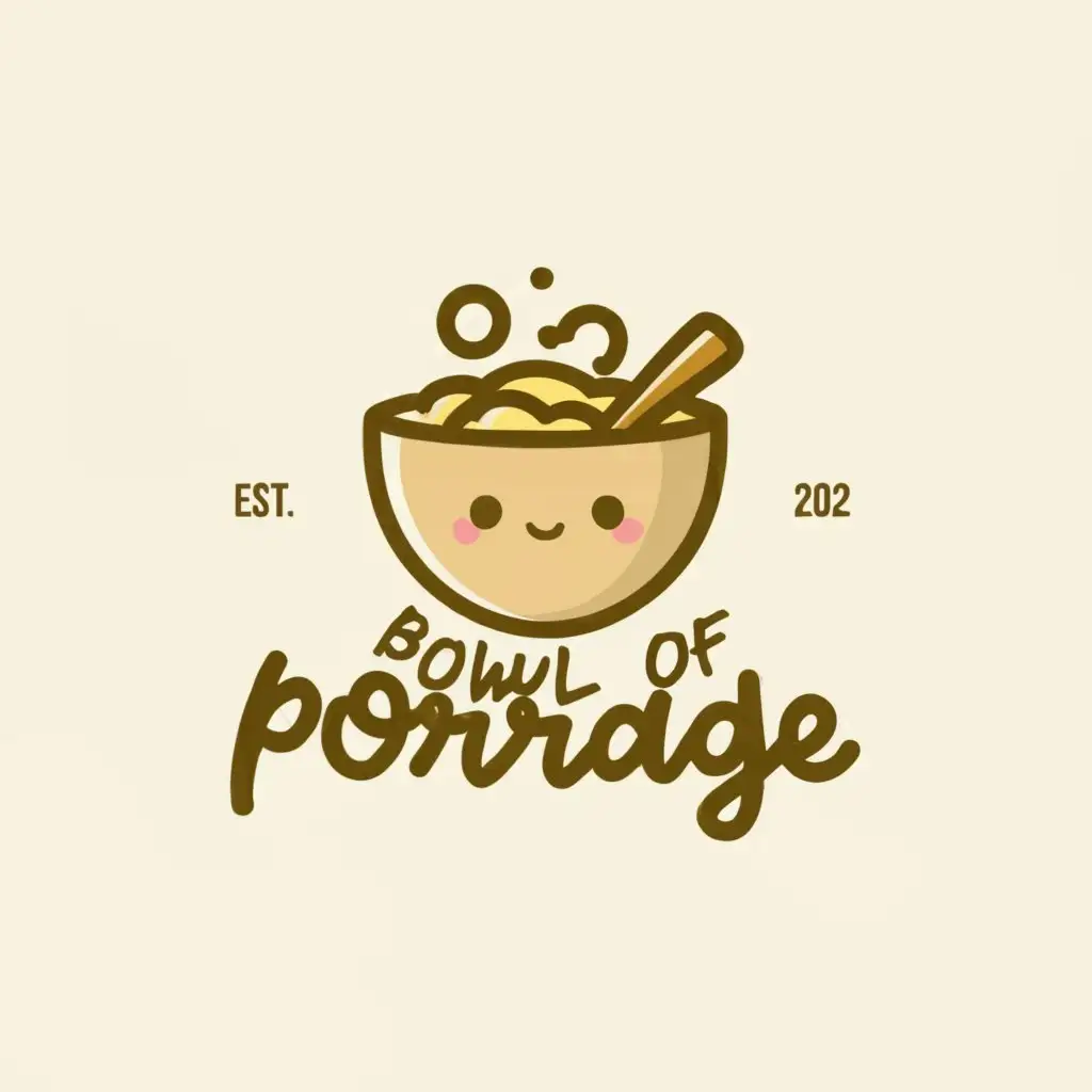 a logo design,with the text "Bowl of porridge", main symbol:food, cute, japan,Moderate,clear background