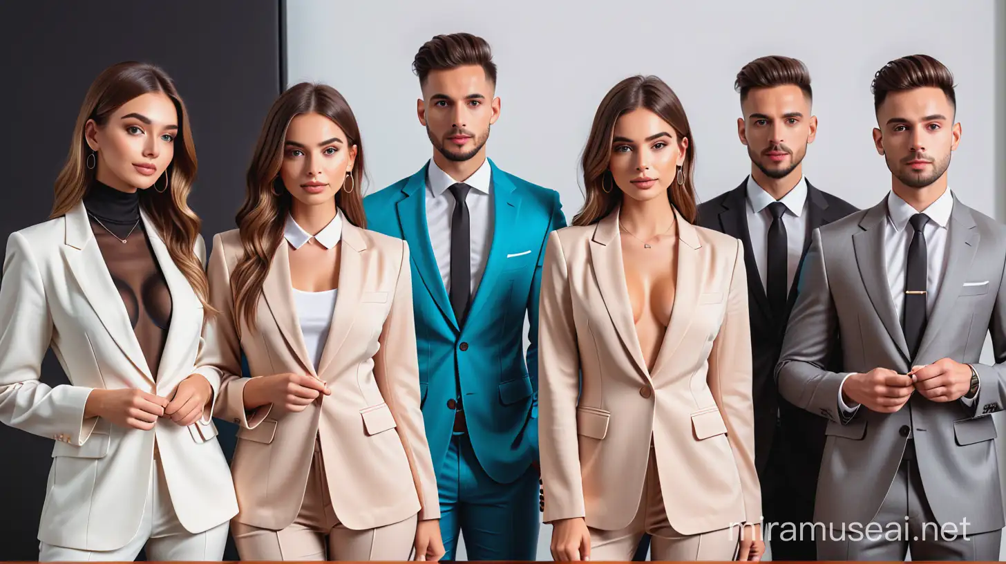 influencers in business suits creating content