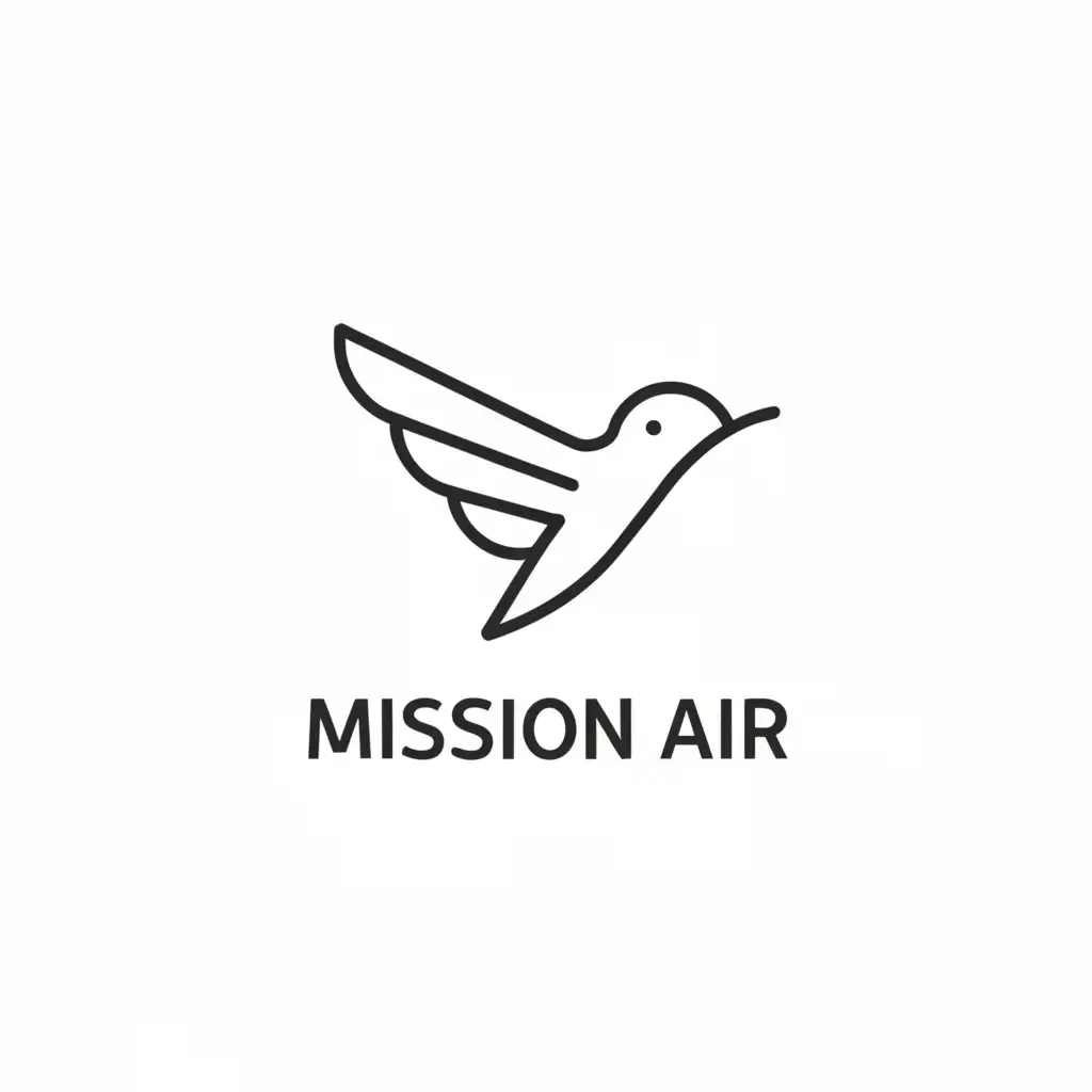 a logo design,with the text "Mission Air", main symbol:Swallow,Minimalistic,be used in Animals Pets industry,clear background