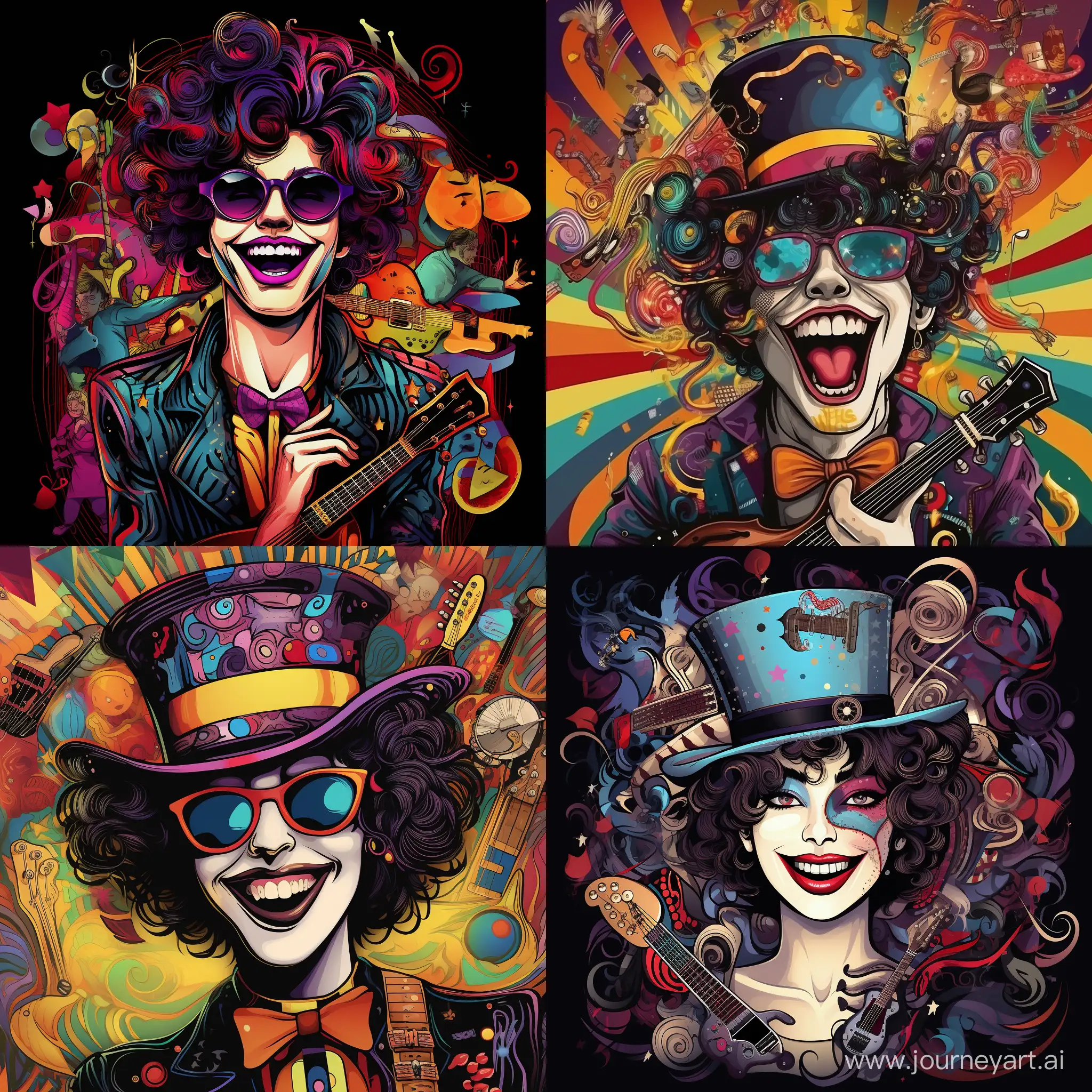 Joyful-Musician-Joker-Amidst-Musical-Symbols-in-Vibrant-Pop-Art-Portrait