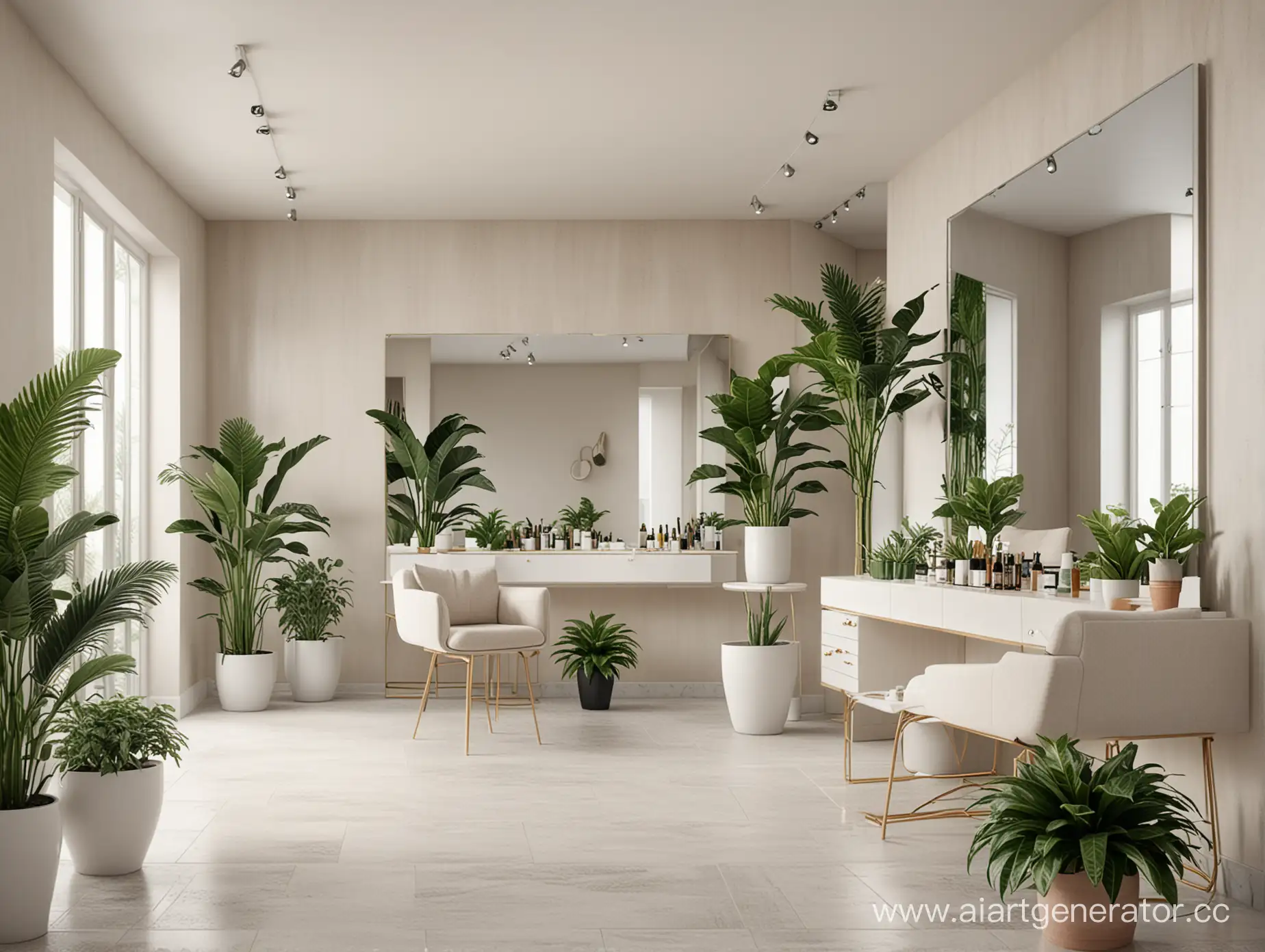 Modern-Beauty-Salon-Interior-with-Mirrors-and-Indoor-Plants