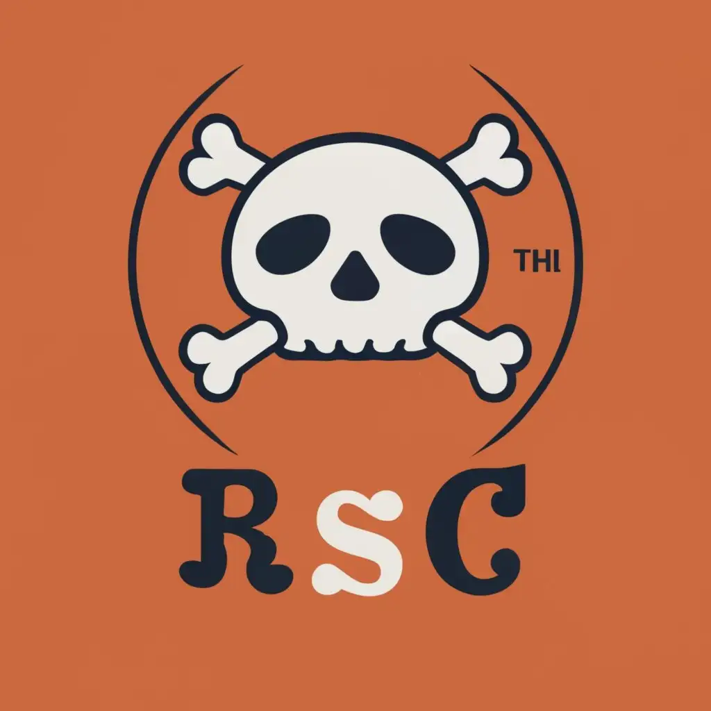 LOGO-Design-For-RSC-Orange-Background-with-Skull-and-Cross-Bones-Headset-Theme