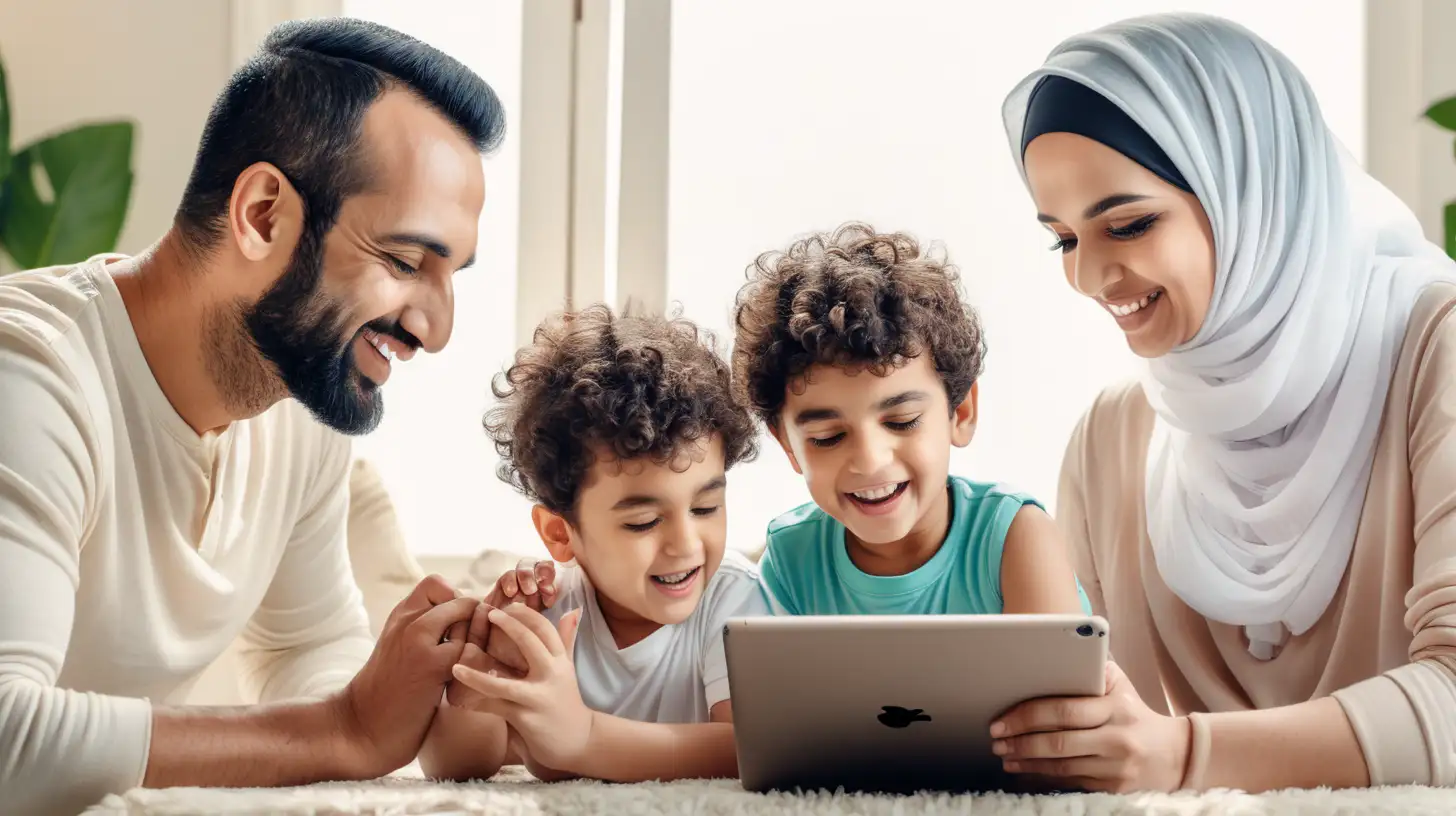 Family Online Arabic Classes with Parents and Kids Using iPad