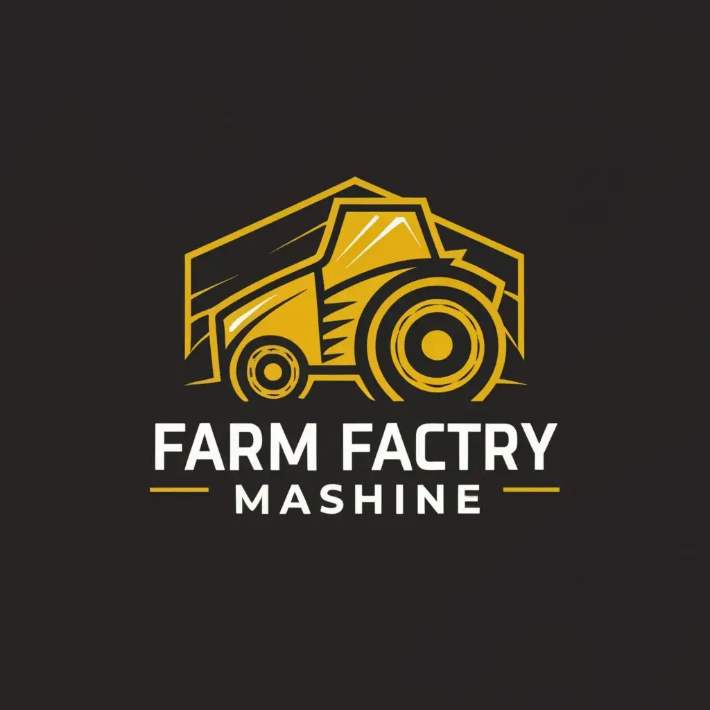 a logo design,with the text "Farm Factory Mashine", main symbol:Tractor laser cnc