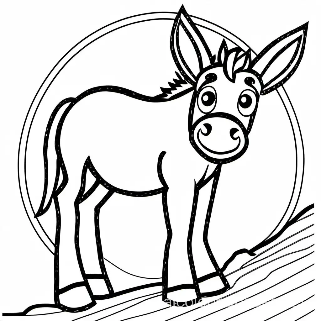 Simple-Mule-Coloring-Page-on-White-Background