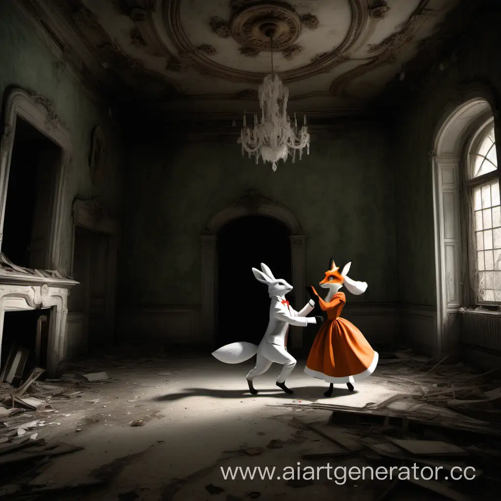 Graceful-Waltz-Hare-and-Fox-in-Abandoned-Mansion